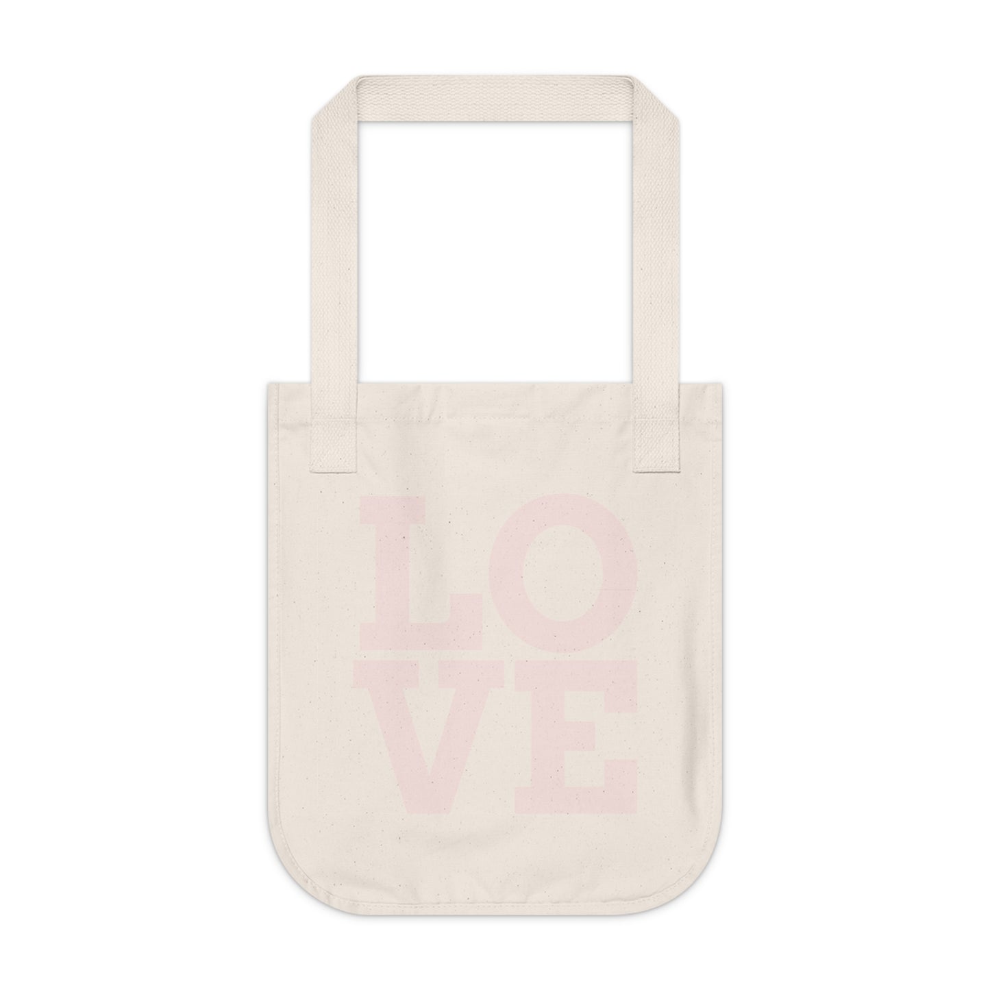 Bolsa Tote de Lona Orgánica “LOVE” – Belleza y Propósito en Movimiento